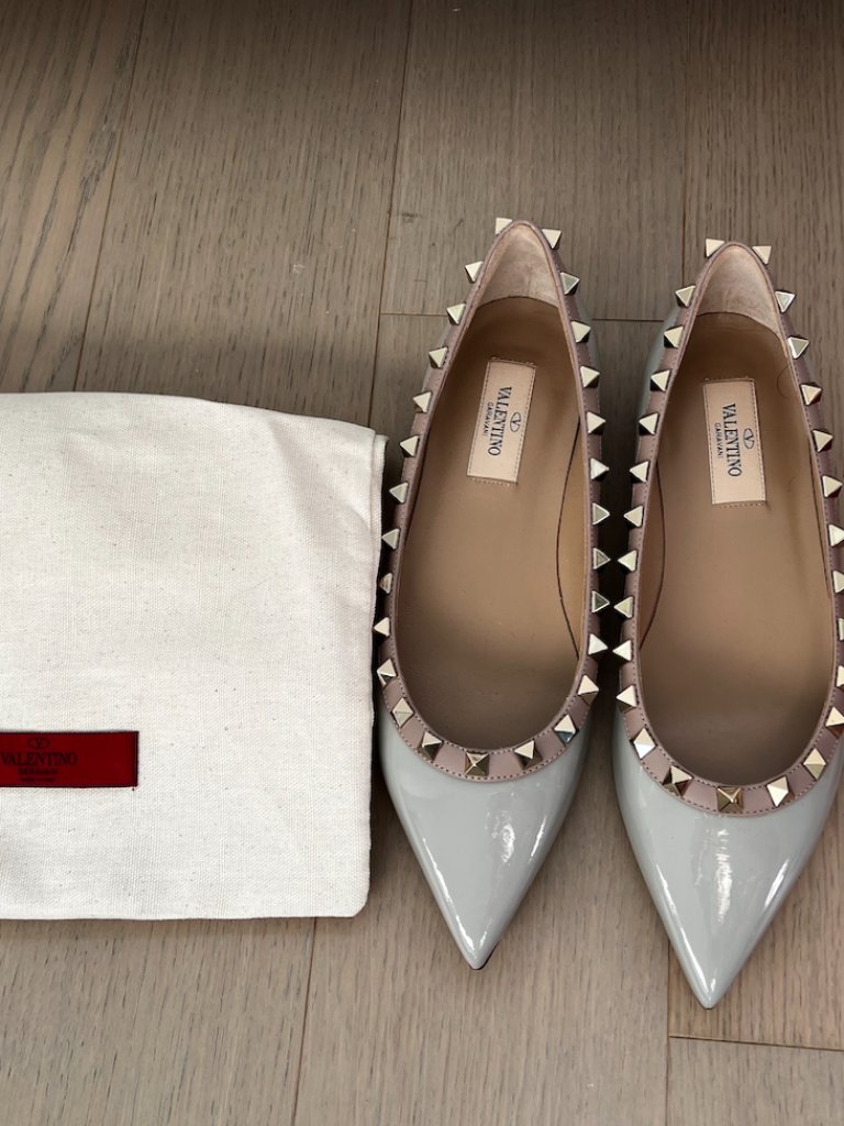 Valentino Garavani Rockstud Ballet Flats Mint Green, Eu 36 / Us 6
